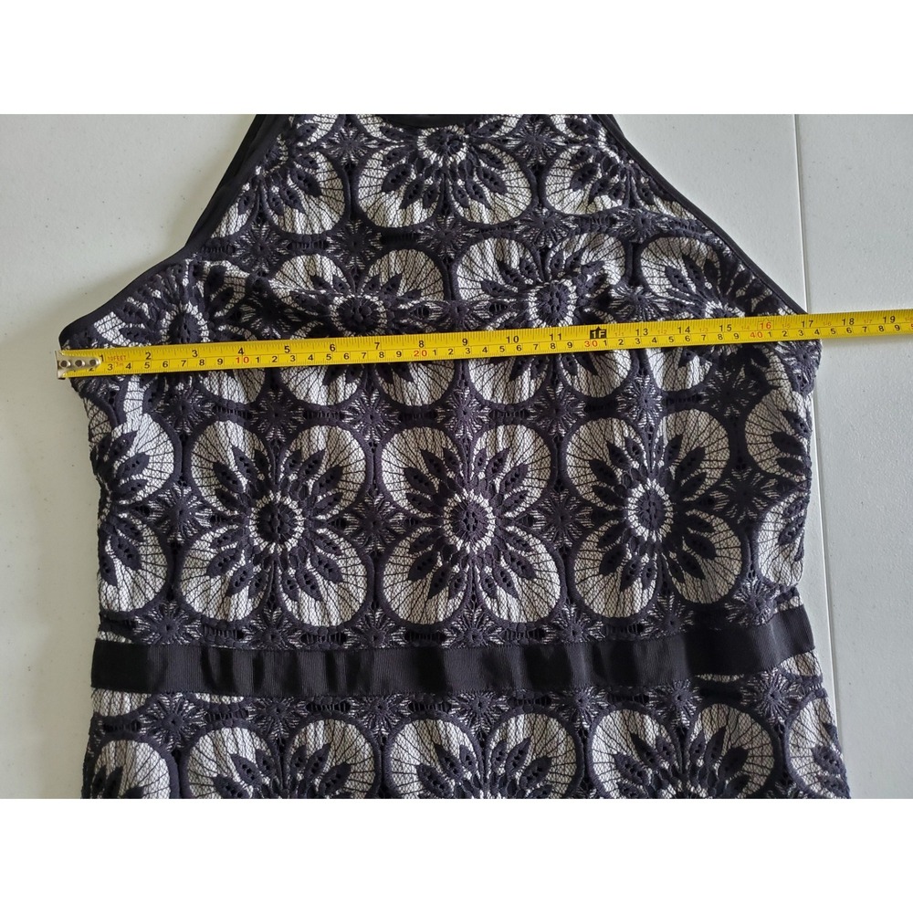 Banana Republic NWT Lace Midi Dress Black White‎ Halter Neck Women's Sheath - Picture 11 of 14